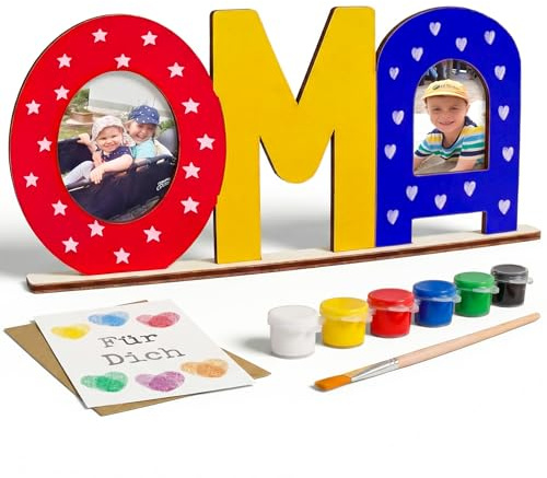 LIDAM Oma Geschenk Enkel | Einfach & Schön | Holznamen bemalen | Geschenk für Oma