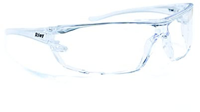 Riley Fresna Metal-Free Sports Style Safety Glasses Wide Vision Protective Eyewear (Clear Lens)