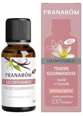 Huile Spéciale Diffuseur Huile Essentielle | Tendre Gourmandise Bio | Douce & Sucrée | Les Diffusables | 30 ml | Pranarôm