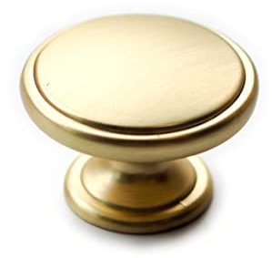 38mm Diameter Brushed Brass Knob for Kitchen Cabinets | Bedroom | Bathroom | Furniture | Cupboards