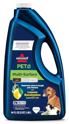 Bissell Multi-Surface Pet with Citrus, 34441, 64oz, Safe on Sealed hard Floors and Area Rugs, Removes tough pet messes and elimantes odors, Lemon Eucalyptus Essential Oils