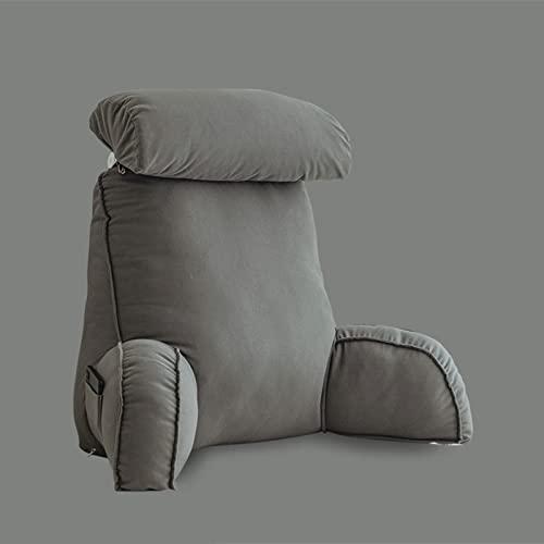 FEAW Lesekissen,Rückenkissen,Bücherkissen,Bettruhekissen mit Tasche,mit Armlehne & Abnehmbarer Nackenrolle,Bücherkissen ergonomisch beim Lesen Fernsehen
