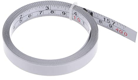 sourcing map Self Adhesive Tape Measure 160 inch/4M Double Scale Left to Right Reading Sticky Measuring Tape Steel Workbench Ruler, White