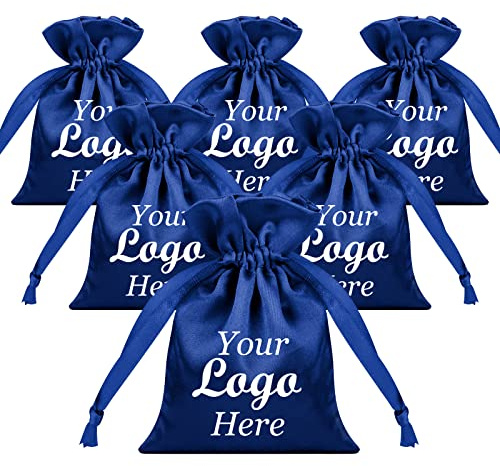 TOPTIE Custom 50 Stück Satin-Geschenkverpackungsbeutel, gestalten Sie Ihre Schmuck-Kordelzugbeutel mit Logo