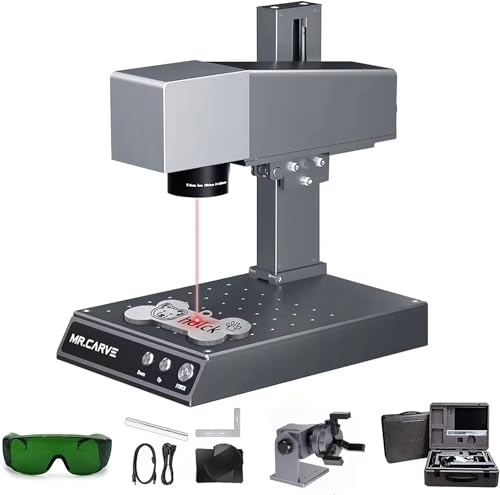 FONLAND Laser Graviermaschine, M1 Pro Mini Desktop Lasergravierer Tragbarer Lasergravur Maschine Markierungsmaschine, für Metalle Gravurbereich (70X70mm)