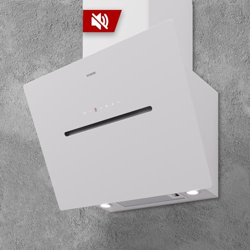 RADIALITIC KÜGERR patentierte Leisetechnologie | D8S60UP1G | 60cm leise Wand-Dunstabzugshaube | ab 35 dB - bis 765 m³/h | Abluft - Umluft | 2 Jahre Garantie | Glas | LED