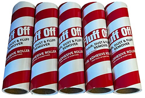 5 Giant 7 inch Carpet Lint Roller Refills 60 Spiral Sheets per Roll total 300 sheets