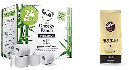 The Cheeky Panda Bambus-Toilettenrollen in großen Mengen kaufen & Caffè Vergnano 1882 Kaffeebohnen Granaroma - 1 Kg (1er Pack)