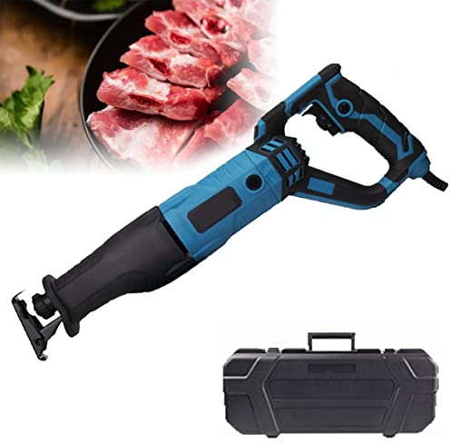 Bensåg Elektrisk slaktare, 900W/1300W Professionell bensåg Köttsåg i rostfritt stål Elektrisk slaktare för att skära ben metall trä plast,Blue-900W