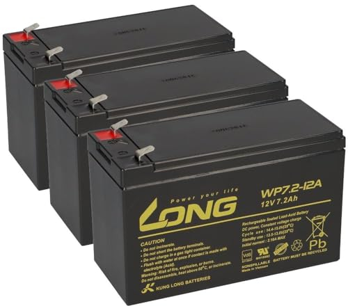 Batteria UPS adatta per ABB UPS PowerValue 11 RT 1kVA 2X 12V 7,2Ah AGM Piombo