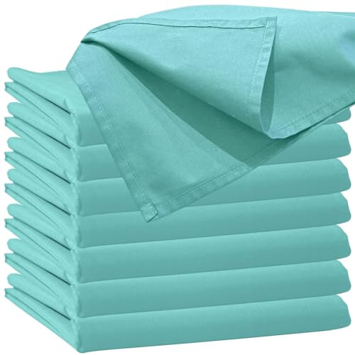 Glatte Bettlaken 160x200 cm ohne Gummizug Türkis Uni Baumwolle | Einfache Klassische Hotel Betttuch ohne Spanngummi - Hotel Laken Haushaltstuch Baumwollstoff Waschbar