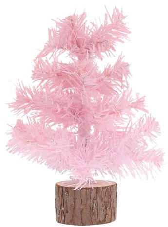 FONDOTIN Kleiner Künstlicher Weihnachtsbaum Rosa Beflockt 30cm Tischdekoration Festlich Für Innenräume