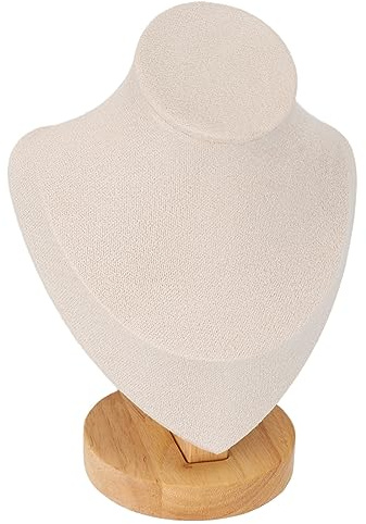 QANYEGN Expositor de maniquí para Joyas, Modelos Collar Colgante exhibición, Expositor de Collares, Busto Expositor para Joyas, Ornamento Soporte de exhibición del Collar(Beige)
