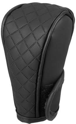 Partuto Automatischer Schaltknauf Schutz Abdeckung 1 Stk | Farbe: Schwarz, Material: Kunstleder, Größe: 11.3x5.4 cm, Universal, Dekorativ, Anti-Rutsch, Wasserdicht, Kratzfest