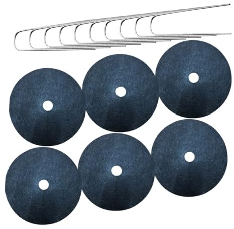KITANDOVE 1set Ground Cover Fabric Ground Stakes Non-woven Weed Barrier for Garden Orchard Stabilized Easy to Install Diameter Includes U-shaped Pegs