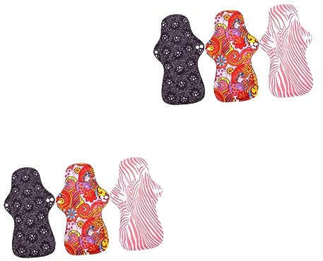 BCOATH 6stücke Wiederverwendbare Waschbare Stoffbinden Umweltfreundliche Saugfähige Menstruationspads Für Starken Fluss Komfortabel Und Praktisch Für Mädchen Und Frauen