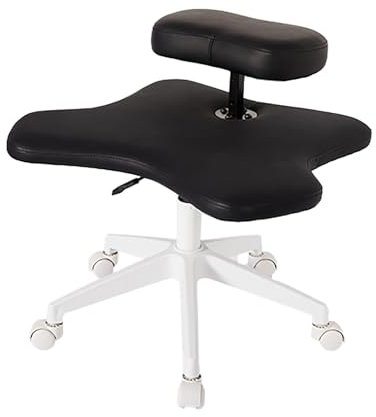 Kniestuhl, ergonomischer Kreuzbeinstuhl mit Rollen, Heimbüro-Schreibtischstuhl, Meditationsstuhl, flexibles Design, höhenverstellbar, Haltungsstuhl für Zuhause, Büro & Meditation (Black One
