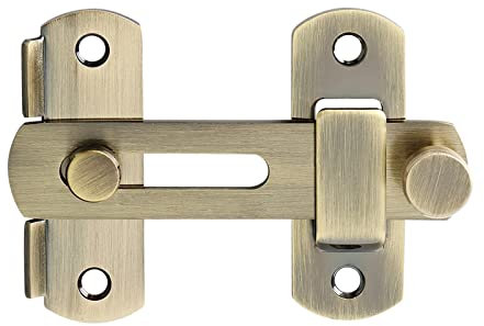 Türschloss Riegel,Schiebetür Riegel, Dickerer Türschloss-Schiebetorriegel, winziger Türriegel aus Edelstahl for Holz-Gartenschuppenschlösser, 1 Stück(Antique Bronze)