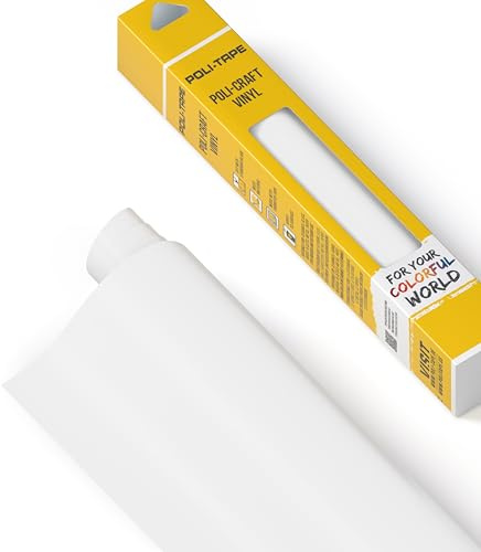 POLI-CRAFT Vinyl Klebefolie (PERMANENT) - selbstklebende Plotterfolie für DIY-Projekte, Weiß matt, 30,5 cm x 183 cm