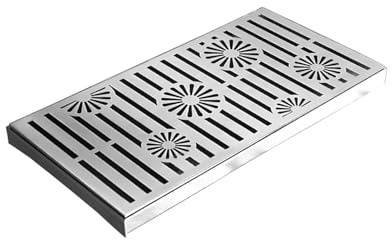 LYXBKSW Rejilla de Drenaje de Acero Inoxidable 201, Rejilla Desague Jardin, Diseño de Drenaje Poroso, para Patios, Garajes(20x40x3cm/8x16x1.2in)