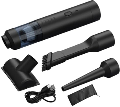 Djowyh Aspirador de Coche Portátil Inalámbrico,Equipo De Aspiración Y Soplado Inalámbrico 19000Pa - 4 En 1 para Hogar - para Polvo Pelo Mascotas Alfombra Automóvil Camión Hogar Oficina