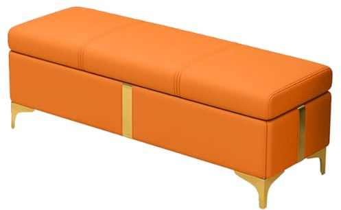 QSNYJPL Besucherstuhl, PU Wartezimmerstühle mit Stabilen Beinen, Gäste Wartezimmer Stuhl mit Stauraum für Büro, Krankenhaus, Lobby(Orange,120cm/47in)