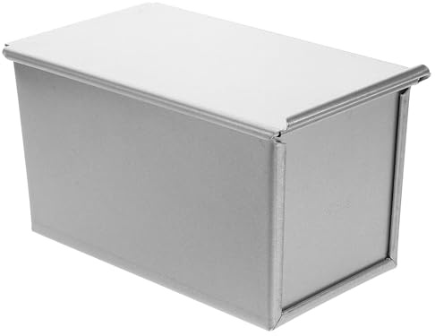 AMUSLESUR Moule à Rectangulaire avec Couvercle Amovible Moule à Pâtisserie Aluminium Antiadhésif Portable pour Cuisson Mie Carré Boîte de Conservation pour Sandwichs et Toasts