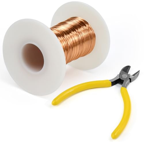 Isolierter Kupferdraht Kupferlackdraht Kupferspulen, 0,3 mm*100 m Lackdraht | Lötbar Reiner Kupferdraht Basteldraht Schmuckdraht Copper Wire, für Schweißen, Experiment, Schmuck, DIY