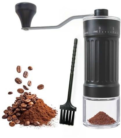 Euablfo Handkaffeemühle,Manuelle Kaffeemühle, 40-Stufig Einstellbar mit Reinigungsbürste,Tragbare Handkaffeemühle mit Hochpräzisen keramik Grinder für Espresso, Pour Over, French Press