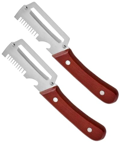 Pelapatate Per Frutta E Verdura,2 Pezzi Taglierini in Acciaio Inossidabile | Con Taglia Cipollotti Con Manico In Legno E Apribottiglie,per Domestica Cottura e Preparazione Cibo Insalata Cavolo Patata