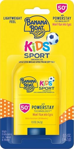 Banana Boat Kids Sport Broad Spectrum Sunscreen Stick with SPF 50, 0.5 Ounce