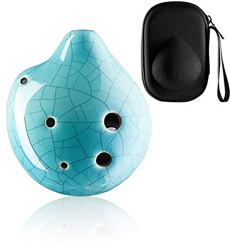 WOGOD 6-Loch Okarina Alto C - Legend of Zelda Triforce Okarina, Keramik, Türkis