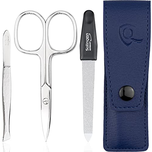 Forbicine e Pinzette – Set Manicure Professionale con Custodia in Similpelle. Include strumenti per Mani e Piedi, ideale per unghie curate. Perfetto come kit da viaggio, pratico ed elegante