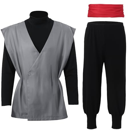 C-ZOFEK Mens Black Cosplay Costume Anime Kung Fu Suit (X-Small)