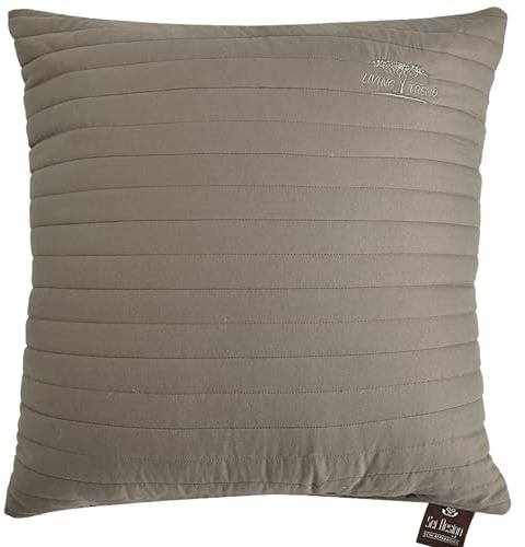 sei Design Deko-Kissen Living Trend mit hochwertige Stickerei – 45x45 cm, passend zu Luxus Tagesdecke Living Trend - Taupe