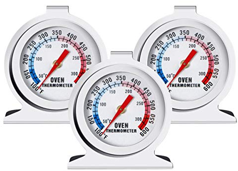 3PCS In Oven Thermometer - Stainless Steel Kitchen Cooking/Grill/Fry/Chef/Smoker/BBQ Baking Temperature Thermometer - Classic Series Large Dial Thermometer (3)