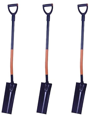 Profi Drainagespaten Spaten Bauspaten Kabelspaten Kanalspaten Metallstiel