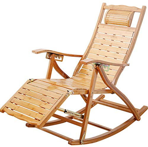 LPGY Sedia a Dondolo Poltrona Pieghevole Sedia Dondolo Giardino Lettino Relax Reclinabile Sedili in bambù