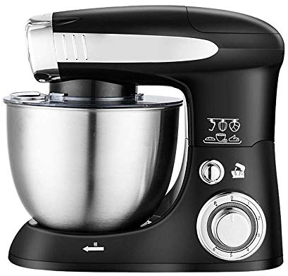 Frusta elettrica per sbattitore da Cucina, frullatore da Cucina inclinabile a 6 velocità da 000 W, con Ciotola in Acciaio Inossidabile da 4 Litri, Gancio per impastare, Frusta