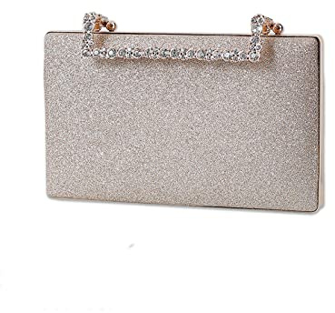 CORIOS Kvällsväska för kvinnor bling kuvertväska för bröllop med kedja - elegant axelväska/axelrem för cocktail, fest, ceremoni, dans, Champagne guld, L, Elegant