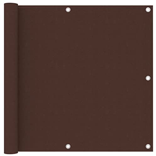 vidaXL Paravento da Balcone Marrone 90x300 cm in Tessuto Oxford