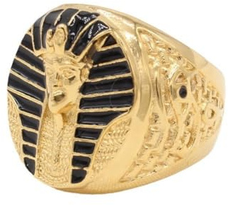 MayiaHey Anillo de faraón, ojo de Horus para hombres, anillo de cabeza del faraón del antiguo Egipto, joyería de faraón, retro, faraón, horus, anillo de hip hop, oro faraón, anillo punk cruz para