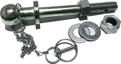 Perno traino a sfera per rimorchi diametro testa 50 mm, diametro perno 25mm, lunghezza 190 mm zincato bianco non omologato per trattore