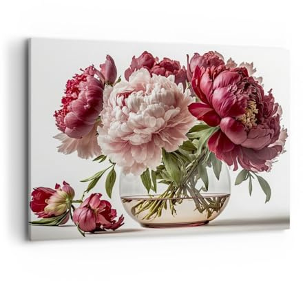 ARTTOR Leinwandbild 100x70cm Wandbild Botanik Blumen - 5798 | Strauß Vase Groß Wanddekoration Wohnzimmer Schlafzimmer Küche Wanddeko Wand Kunstdruck Wandkunst Wall Decor ARTTOR