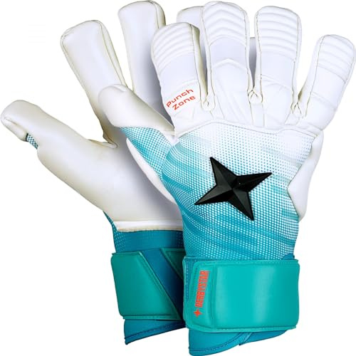 Derbystar Kinder Torwarthandschuhe Attack XP19 v23 Weiß/Türkis 2
