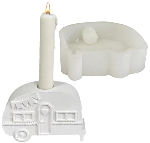 KinMokusei Camping Bus Kerzenhalter Silikonform, Bus Silikon Gießformen Kerzenhalter,Beton Giessform Silikon für DIY Kerzenhalter, Gips, Handwerk