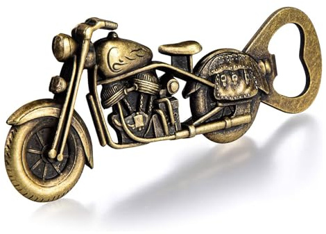 Quixotical Vintage Motorcycle Bottle Opener, Unique Beer Gift for Men, Dad, Husband, Boyfriend, Grandpa, Best Man from Daughter, Son, or Wife