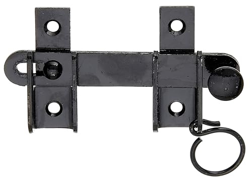 Alberts 864606 Schlagladen-Überwurf | mit Feststell-Vorrichtung | schwarzer Tauchlack | Größe 120 x 65 mm | 10er Set