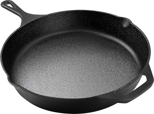 KICHLY 8 Inch Pre-Seasoned Cast Iron Skillet Frying Pan with 2 Handles for Ease of use, Induction Compatible Cookware for Indoor & Outdoor Use (8 Inch, 20 cm, Cast Iron, Induction, Pack of 10)