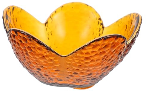 FUNOMOCYA Gold-Edged Glass Lotus Fruit Plate 2.2 Inch Elegant Dessert Bowl Candy Storage Tableware for Home Parties